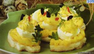  Перепелиные <b>яйца</b> на тостах 