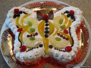 Бисквитный торт "Бабочка"