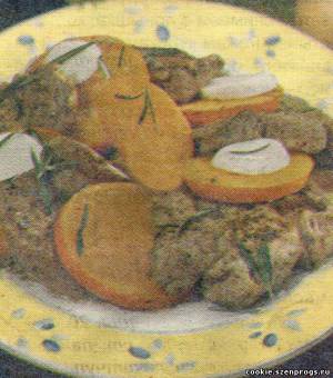 Фото Курица с имбирем и персиками