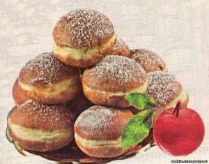 Фото Творожные пончики с яблоками